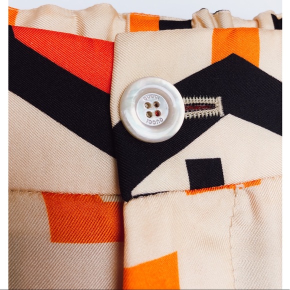 Gucci Printed Silk-Twill Culottes Wide Leg GG 36 - Picture 11 of 16